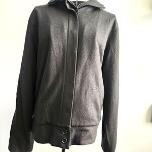 Banana‎ Republic Soft Wool Jacket Women Size 10 Black Classy Casual Workwear